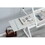 WHITE adjustable tempered glass drafting printing table with chair W347119824