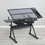 black adjustable tempered glass drafting printing table with chair W34737210