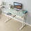 48 x 24 inches Tempered Glass Standing Desk with Metal Drawer, Adjustable Height Stand up Desk, Sit Stand Home Office Desk, Ergonomic Workstation W34790904