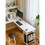 94.5 inch Home Office Desk L shape gaming desk with storage Shelves and stool W347P183888