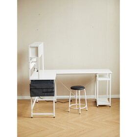 L Desk With Pennel White W347P183912