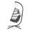 Outdoor Patio Wicker Hanging Chair Swing Chair Patio Egg Chair Uv Resistant Dark Grey Cushion Aluminum Frame W34965367
