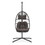 Outdoor Patio Wicker Hanging Chair Swing Chair Patio Egg Chair Uv Resistant Dark Grey Cushion Aluminum Frame W34965367