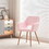 Pink Faux Fur Vanity Chair, Cute Vanity Chair for Girls Women Modern Upholstered Faux Fur Armchair with Metal Legs for Makeup Bedroom Living Room (Pink) W370126326