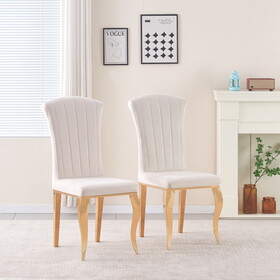 MZY-WHT-G2 Dining Chair, White PU W370127179