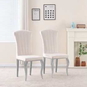 MZY-WHT-S2 Dining Chair, White PU W370127181