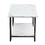 D&N Coffee Table, 2 Layers 1.5cm Thick Marble MDF Rectangle 39.37" L Tabletop Iron Coffee Table, Dining Room, Coffee Shop, Resterant, White Top, Black Leg W37022707