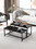 Modern Nesting Coffee Tables Set, Marble BLACK, 2pc W37034865
