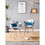 D&N Dining chair, Patchwork Seat, High living room Chair, Modern Lounge Chair, Restaurant, Coffee Room, Kitchen Chair, Set for 2, BLUE W37052702