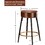 Counter Height Bar Stools Set of 2, PU Kitchen Stools Upholstered Dining Chair Stools 24 inches Height with Golden Footrest for Kitchen Island Coffee Shop Bar Home Balcony berber Fleece W370P149776