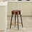Counter Height Bar Stools Set of 2, PU Kitchen Stools Upholstered Dining Chair Stools 24 inches Height with Golden Footrest for Kitchen Island Coffee Shop Bar Home Balcony berber Fleece W370P149790