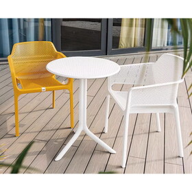 3 piece plastic arm chair Bistro GRS Premium Ocean Plastic, white W370P165807