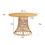 Outdoor dining simple bamboo chair table, PE ratten round table 110CM plastic wood top W370S00044