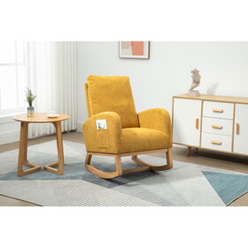COOLMORE living room Comfortable rocking chair living room chair Yellow W395104214