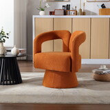 360 Degree Swivel Cuddle Barrel Accent Chairs, Round Armchairs with Wide Upholstered, Fluffy Fabric Chair for Living Room, Bedroom, Office, Waiting Rooms W395131134