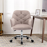 Coolmore Velvet Swivel Shell Chair for Living Room, Leisure Arm Chair, Office Chair Grey W39537644