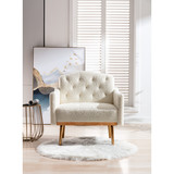 Coolmore Accent Chair, Leisure Single Sofa with Rose Golden Feet W39537932