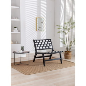 Coolmore Solid Wood Frame Chair with White Wool Carpet. Accent Chair Lounge Chair for Living Room