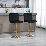 COOLMORE Bar Stools with Back and Footrest Counter Height Dining Chairs 2PC/SET W395P144023