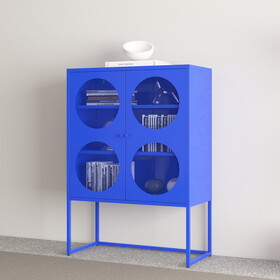 Blue Storage Cabinet with Doors, Modern Blue Accent Cabinet, Free Standing Cabinet, Buffet Sideboards for Bedroom, Kitchen,Home Office W396P165726