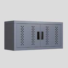 Metal garage cabinet with door, wall-mounted storage cabinet, floating tool cabinet for basements, kitchens, and warehouses (gray, 11.81" H) W396P305715