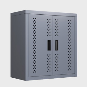 Metal garage cabinet with door, wall-mounted storage cabinet, floating tool cabinet for basements, kitchens, and warehouses (gray, 13.77" H) W396P305716