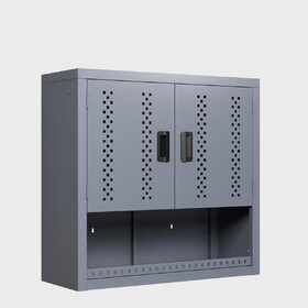 Metal garage cabinet with door, wall-mounted storage cabinet, floating tool cabinet for basements, kitchens, and warehouses (gray, 30.31" H) W396P305780