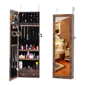 Fashion Simple Jewelry Storage Mirror Cabinet Can be Hung on The Door or Wall W40727671