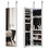 Full Mirror Fashion Simple Jewelry Storage Cabinet with LED Light Can be Hung on The Door or Wall W40750195