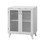 Modern Bathroom Cabinet Storage Organizer with 2 Glass Doors and Adjustable Shelf White W409128109