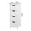 White Bathroom Storage Cabinet, Freestanding Cabinet with Drawers W40914884