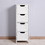 White Bathroom Storage Cabinet, Freestanding Cabinet with Drawers W40914884