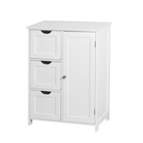 Bathroom Storage Cabinet, White Floor Cabinet with 3 Large Drawers and 1 Adjustable Shelf W40926591