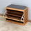 Entryway Bamboo Bench Living Room Storage Shoe Rack with Foldable Shelf 24.8 x 11.6 x 18.9 inch W40934119