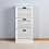 Wooden Shoe Cabinet for Entryway, White Shoe Storage Cabinet with 3 Flip Doors 20.94x9.45x43.11 inch W40935621
