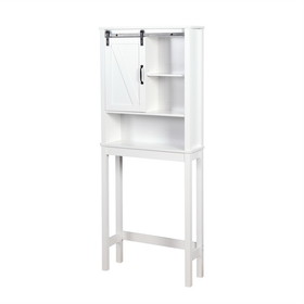 Over-the-Toilet Storage Cabinet, Space-Saving Bathroom Cabinet, with Adjustable Shelves and a Barn Door 27.16 x 9.06 x 67 inch W40935622