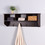 Espresso Entryway Wall Mounted Coat Rack with 4 Dual Hooks Living Room Wooden Storage Shelf W40939294