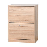 Wooden Shoe Cabinet for Entryway, White Shoe Storage Cabinet with 2 Flip Doors 20.94x9.45x43.11 inch W40943195