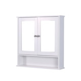 Wall Mounted Bathroom Cabinet with 2 Mirror Doors and Adjustable Shelf W40947979