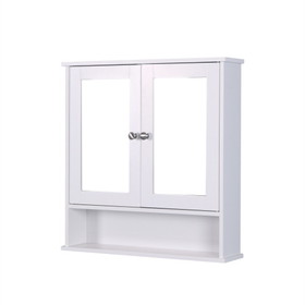 Wall Mounted Bathroom Cabinet with 2 Mirror Doors and Adjustable Shelf W40947979