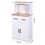 Wooden Kitchen Cabinet White Pantry Storage Microwave Cabinet with Storage Drawer W40953988