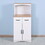 Wooden Kitchen Cabinet White Pantry Storage Microwave Cabinet with Storage Drawer W40953988