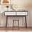 Entryway Table with 2 Carved Panel Drawers, Console Table with Storage Space and Wood Legs,Sofa Table Behind Couch for Hallway, Living Room, Natural Color W409P171914