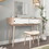 Entryway Table with 2 White Sliding Doors, Console Table with Storage Space and Wood Legs,Sofa Table Behind Couch for Hallway, Living Room, Natural Color W409P171918