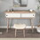 Entryway Table with 2 White Sliding Doors, Console Table with Storage Space and Wood Legs,Sofa Table Behind Couch for Hallway, Living Room, Natural Color W409P171918