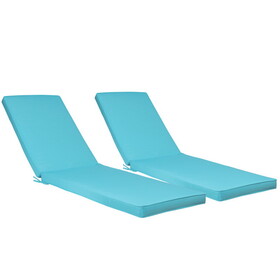2PCS Set Outdoor Lounge Chair Cushion Replacement Patio Funiture Seat Cushion Chaise Lounge Cushion-SKY BLUE W419142370