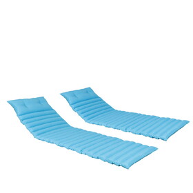2PCS Set Outdoor Lounge Chair Cushion Replacement Patio Funiture Seat Cushion Chaise Lounge Cushion-SKY BLUE W419142373