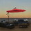 10 FT Solar LED Patio Outdoor Umbrella Hanging Cantilever Umbrella Offset Umbrella Easy Open Adustment with 32 LED Lights W41917532