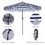 Outdoor Patio Umbrella 9-Feet Flap Market Table Umbrella 8 Sturdy Ribs with Push Button Tilt and Crank, blue/white with Flap[Umbrella Base is not Included] W41921425