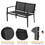 4 Pieces Patio Furniture Set Outdoor Garden Patio Conversation Sets Poolside Lawn Chairs with Glass Coffee Table Porch Furniture (Black) W41923226